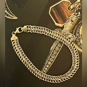 Beautiful 18k Yellow Gold Milor Double S Link
Chain Bracelet 7.25"